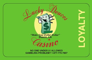 Lucky Deuces Reward Card
