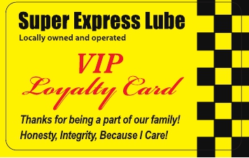Super Express Lube Loyalty Card