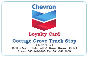 Cottage Grove Chevron Rewards Card